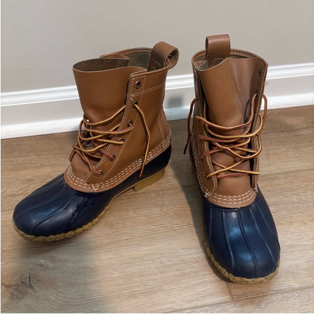 L.L. Bean Brown and Navy Lace Up Boots